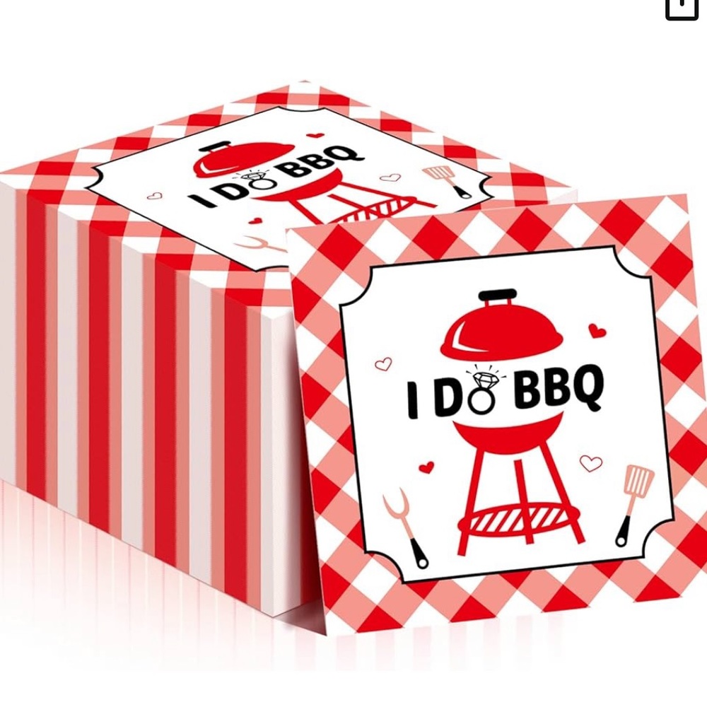 🆓💍100 PCS I DO BBQ ENGAGEMENT ALIVE MARRIAGE VOWS SHOWER PARTY NAPKINS 🆓w/$30